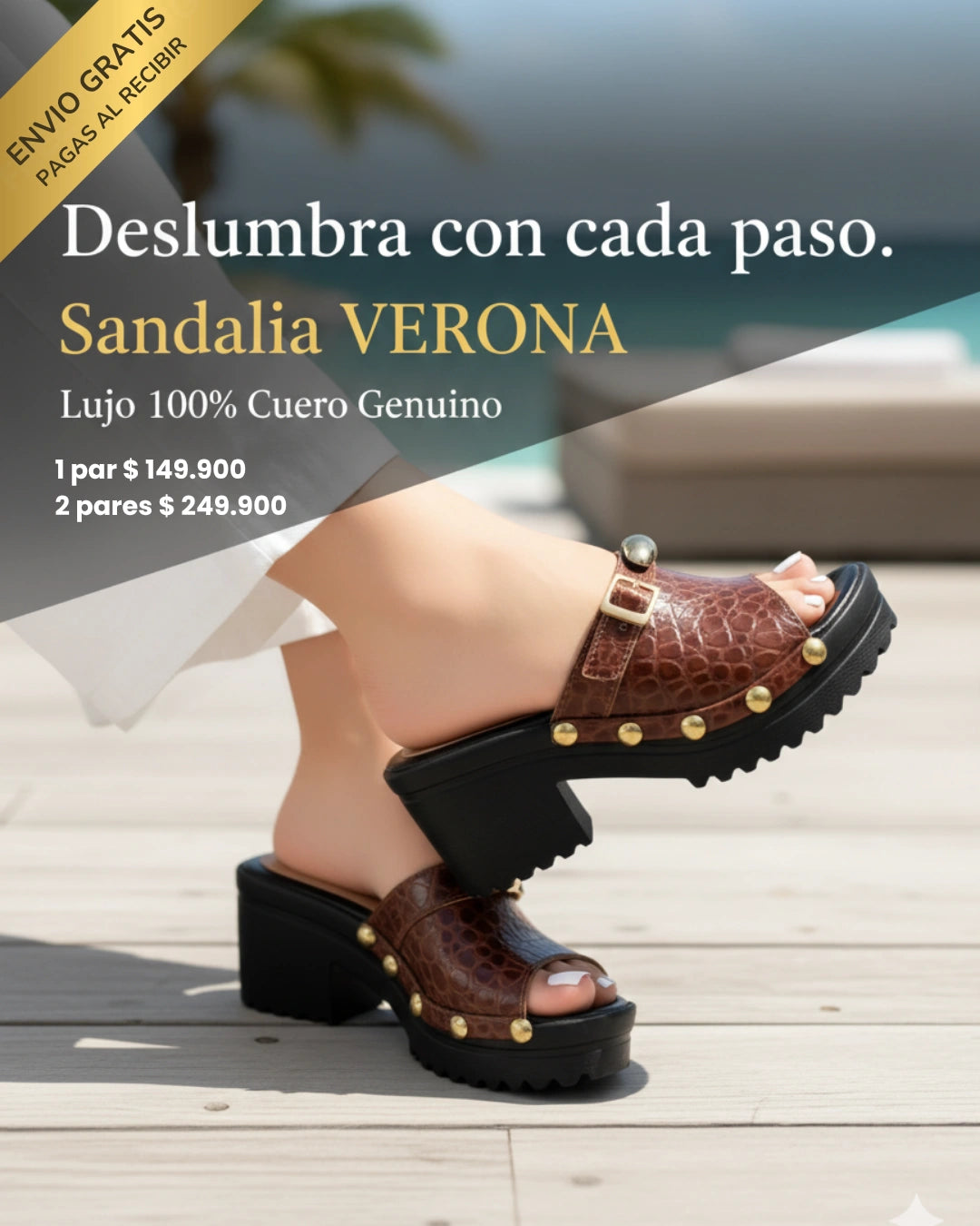 Sandalias VERONA cuero genuino 100%