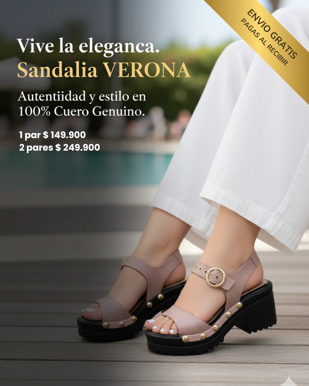 Sandalias VERONA cuero genuino 100%