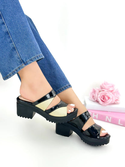 Sandalias Plataforma Liviana – Brillo de Oro ✨